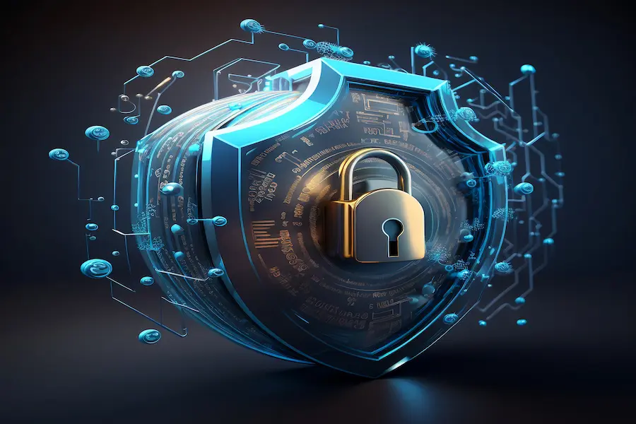 Haxillzojid54 digital security shield with encryption lock, representing cybersecurity and unique identifiers.