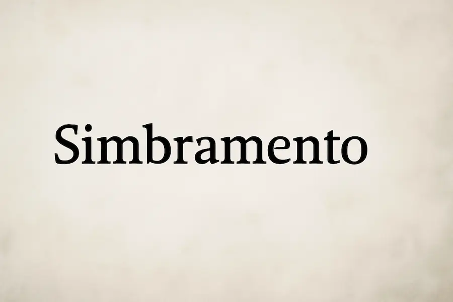 Simbramento word design showcasing its cultural and philosophical significance in a stylized font.