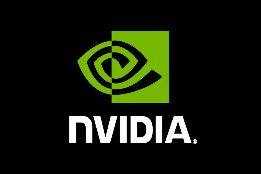 NVIDIA logo with an eye symbol and green square, representing the technology company's focus on innovation in graphics processing units (GPUs) and artificial intelligence (AI).